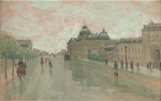Captain Edward Molyneux - After the rain, outside the École Militaire, Paris