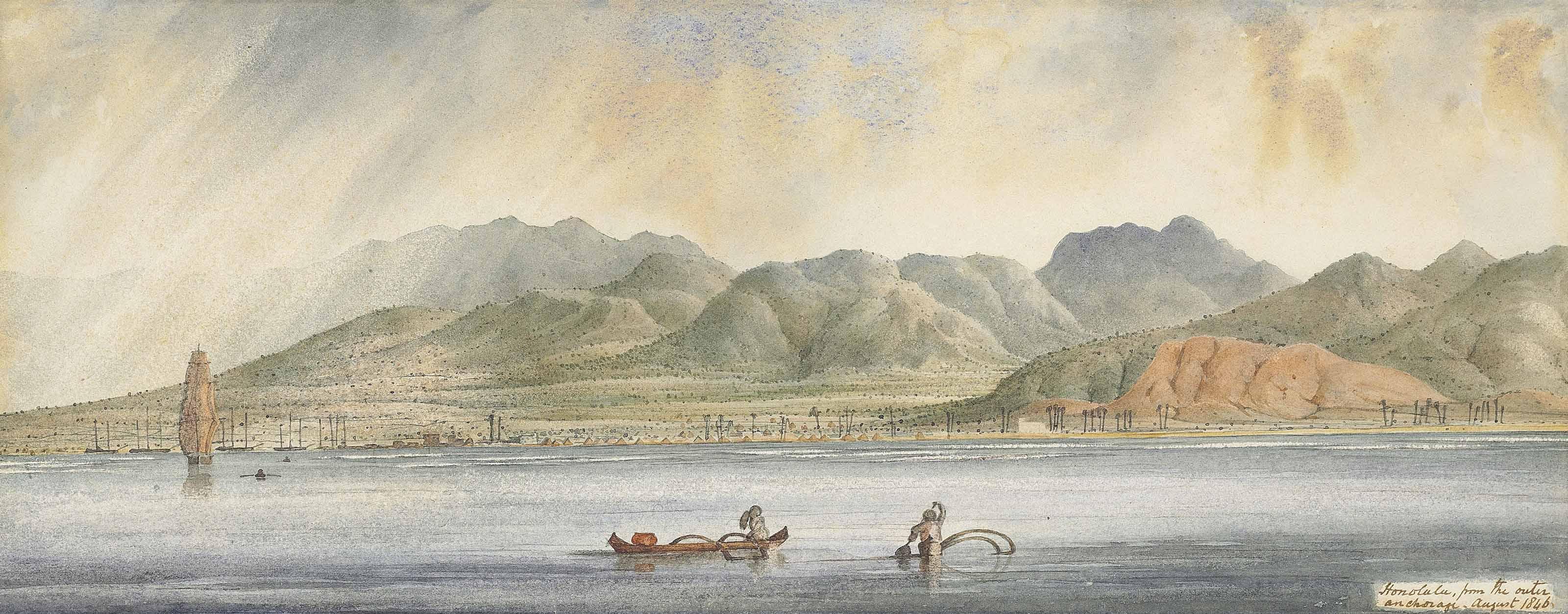 Captain Henry Byam Martin, R.N. - Honolulu From The Outer Anchorage, August 1846