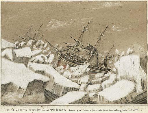 Captain John Edward Davis, RN - H.M. Ships Erebus and Terror, January 20th 1842, in Latitude 66°.37\' South, Longitude 159°.48\' West.