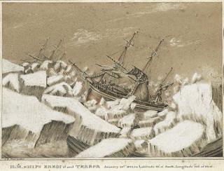 Captain John Edward Davis, RN - H.M. Ships Erebus and Terror, January 20th 1842, in Latitude 66°.37\' South, Longitude 159°.48\' West.