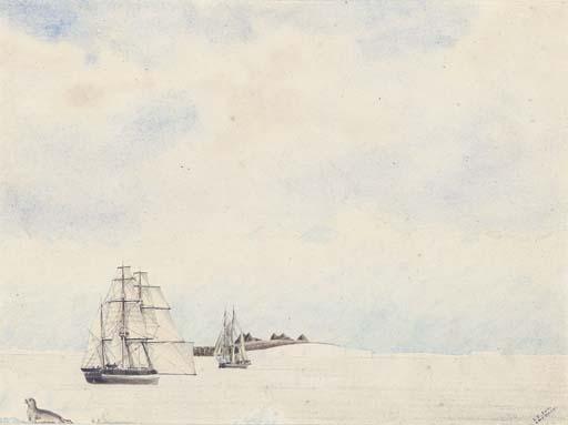 Captain John Edward Davis, RN - Mount Sabine in Latitude 71°.50\' South and Longitude 169°.00\' East - West 40 miles -- Discovered by H.M. Ships Erebus and Terror Jany 11th 1841