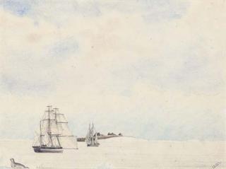 Captain John Edward Davis, RN - Mount Sabine in Latitude 71°.50\' South and Longitude 169°.00\' East - West 40 miles -- Discovered by H.M. Ships Erebus and Terror Jany 11th 1841