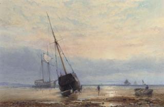Captain Walter William May - Beached coasters at low tide