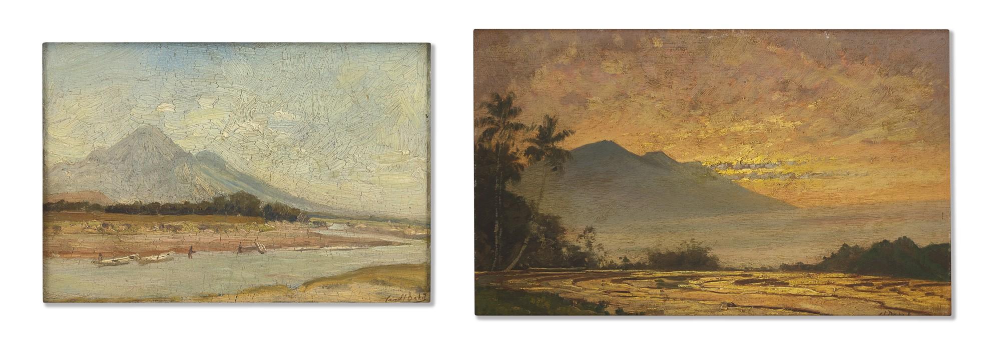 Carel Lodewijk Dake Ii - A Pair Of Landscapes