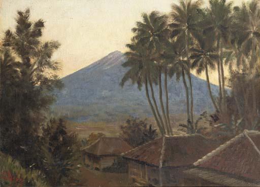 Carel Lodewijk Dake Jr. - Kampong near the vulcano