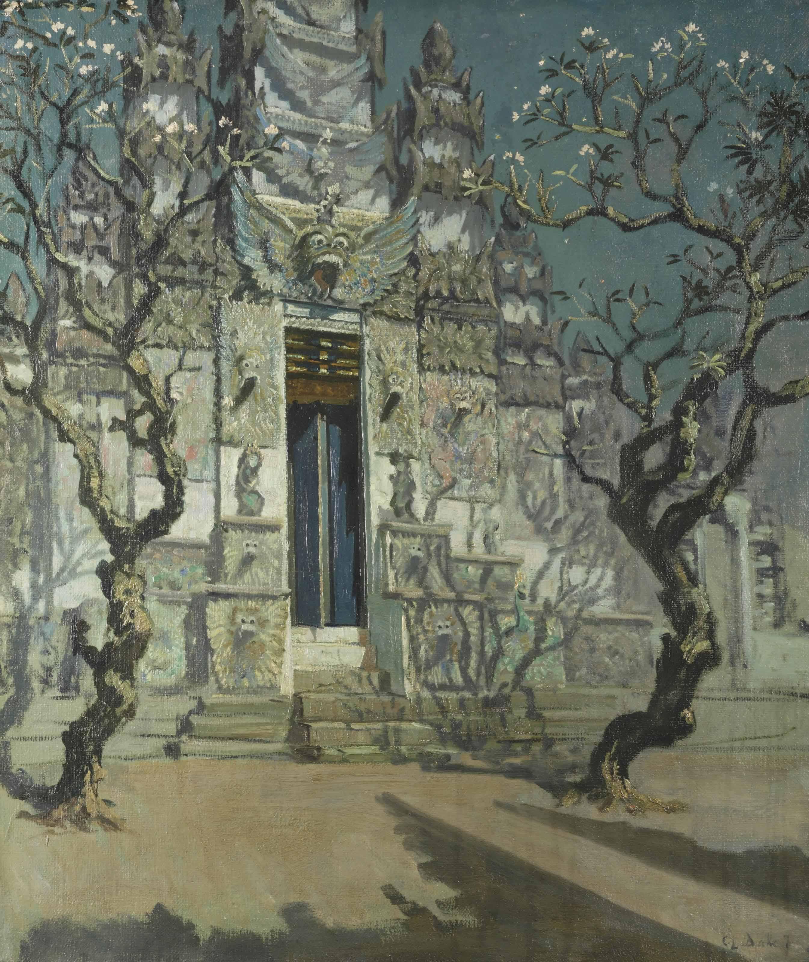 Carel Lodewijk Dake - A moonlit temple