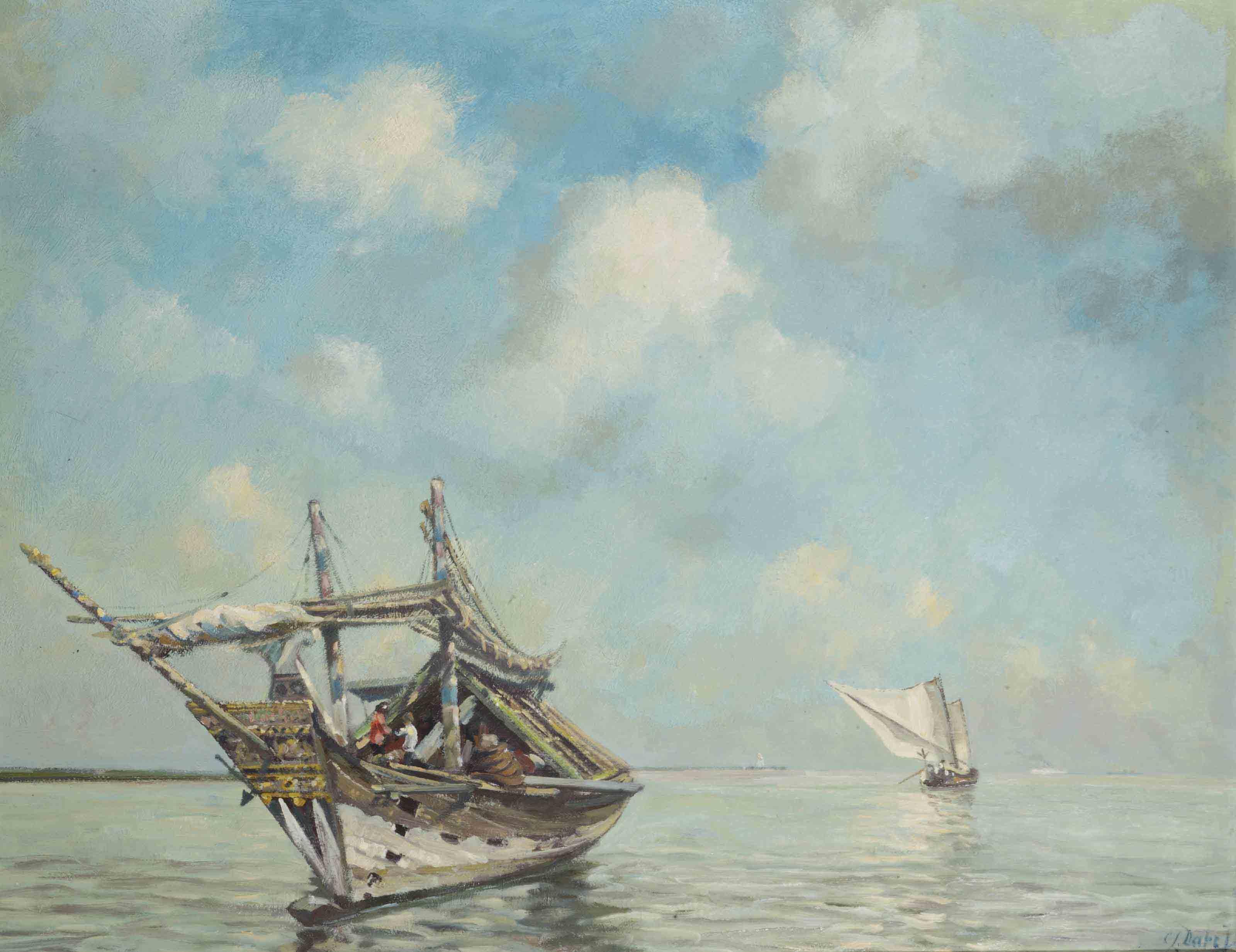 Carel Lodewijk Dake - Junks before the coast