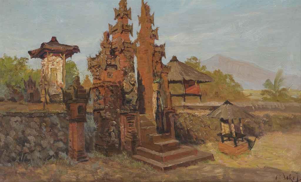 Carel Lodewijk Dake - Temple by Gitgit