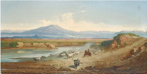 Carel Max Gerlach Quaedvlieg - Herding Buffalo In The Roman Campagna