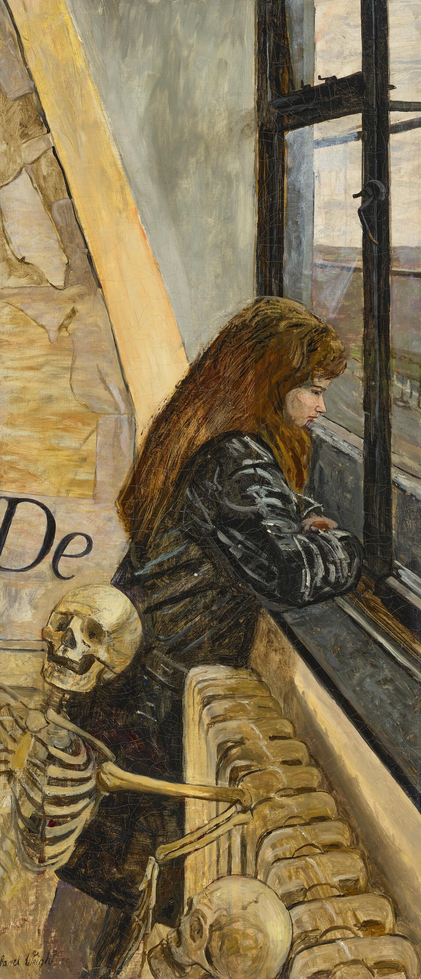 Carel Weight, R.A. - Girl with Skeletons