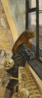 Carel Weight, R.A. - Girl with Skeletons