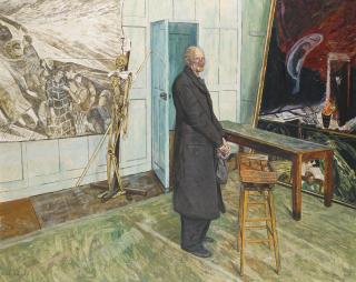 Carel Weight, R.A. - Man And Skeleton