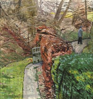 Carel Weight, R.A. - Man in Country Lane