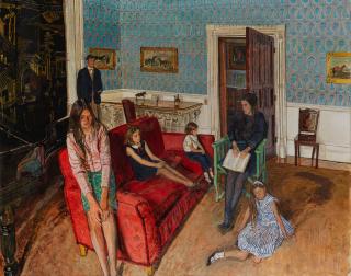 Carel Weight R.A. - Portrait of Lord Lambton and Family