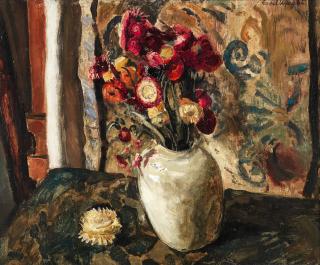 Carel Weight R.A. - Still Life of Mixed Flowers in a Vase