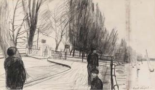 Carel Weight, R.A. - The Thames, Putney