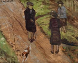 Carel Weight R.A. - Walking the Dog