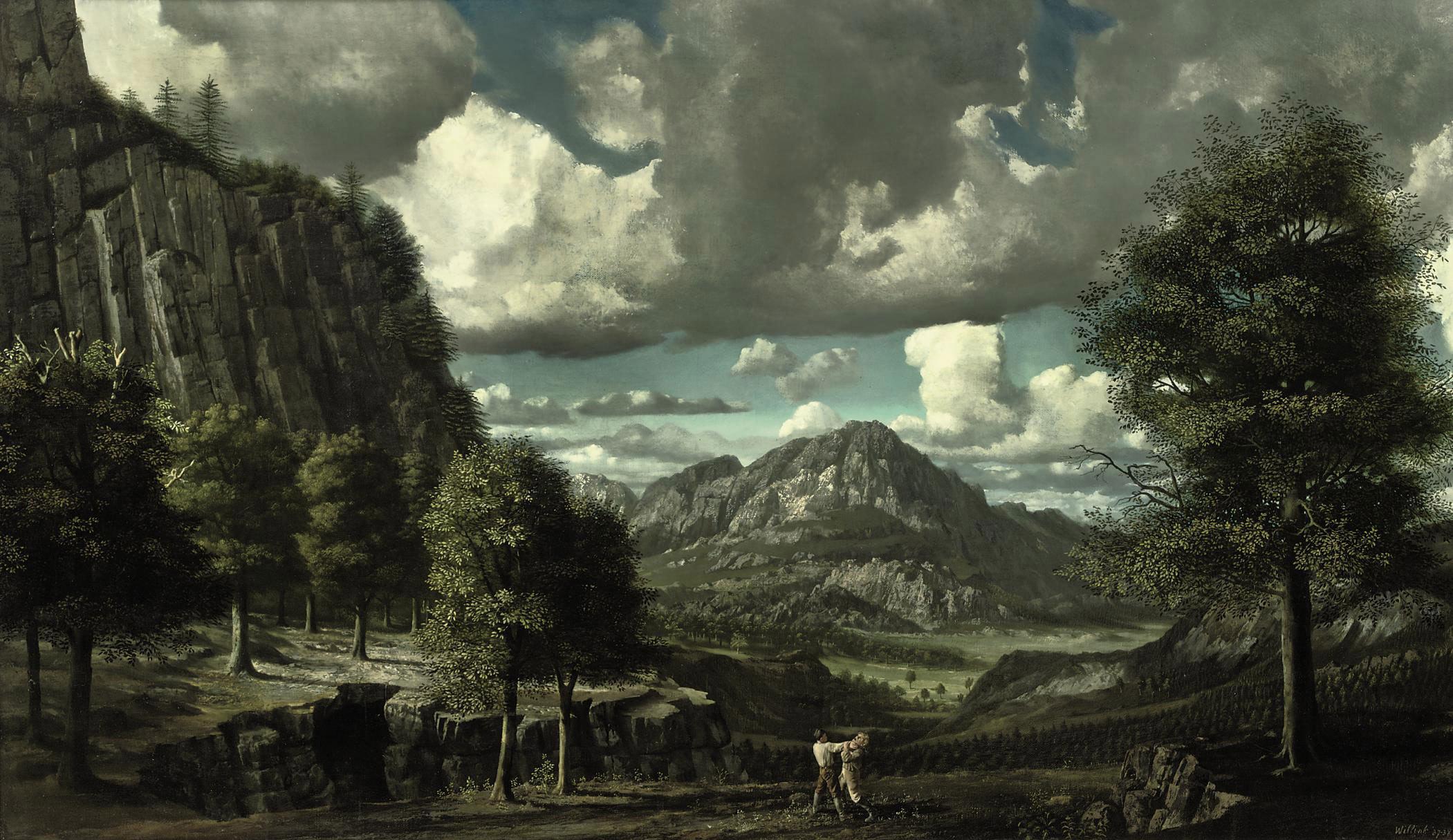 Carel Willink - Landschap met vechtenden: landscape with fighters