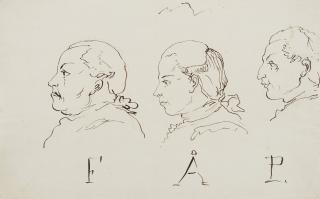 Carl August Ehrensvärd - Three portraits in profile, \