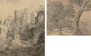 Carl August Lebschee - Overgrown ruins of the tower at Eisenberg, Tirol