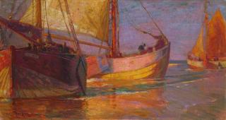 Carl Becker - Heimkehrende Krabbenfischer