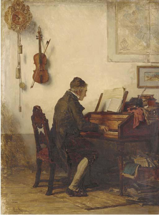 Carl Bernhard Schloesser - Playing The Piano