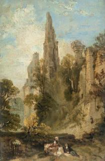 Carl Blechen - Landschaft mit Ruinen einer Burg