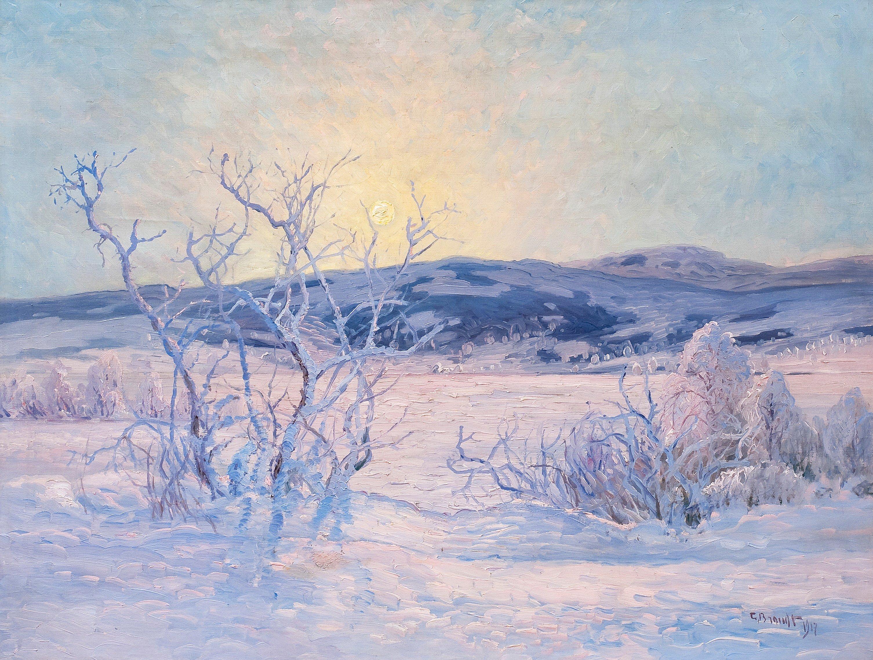 Carl Brandt - A Bright Winter\'S Day.