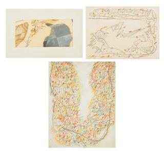 Carl Buchheister - Komposition In Phantastichen Farben Und Formen (I); Komposition Ok 1, Linienkomposition (Ii); Farbiges U (Iii) [3 Works]