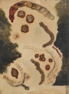 Carl Buchheister - Komposition mit braunen Kreismotiven