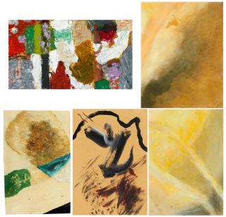 Carl Buchheister - Konvolut von fünf Papierarbeiten.