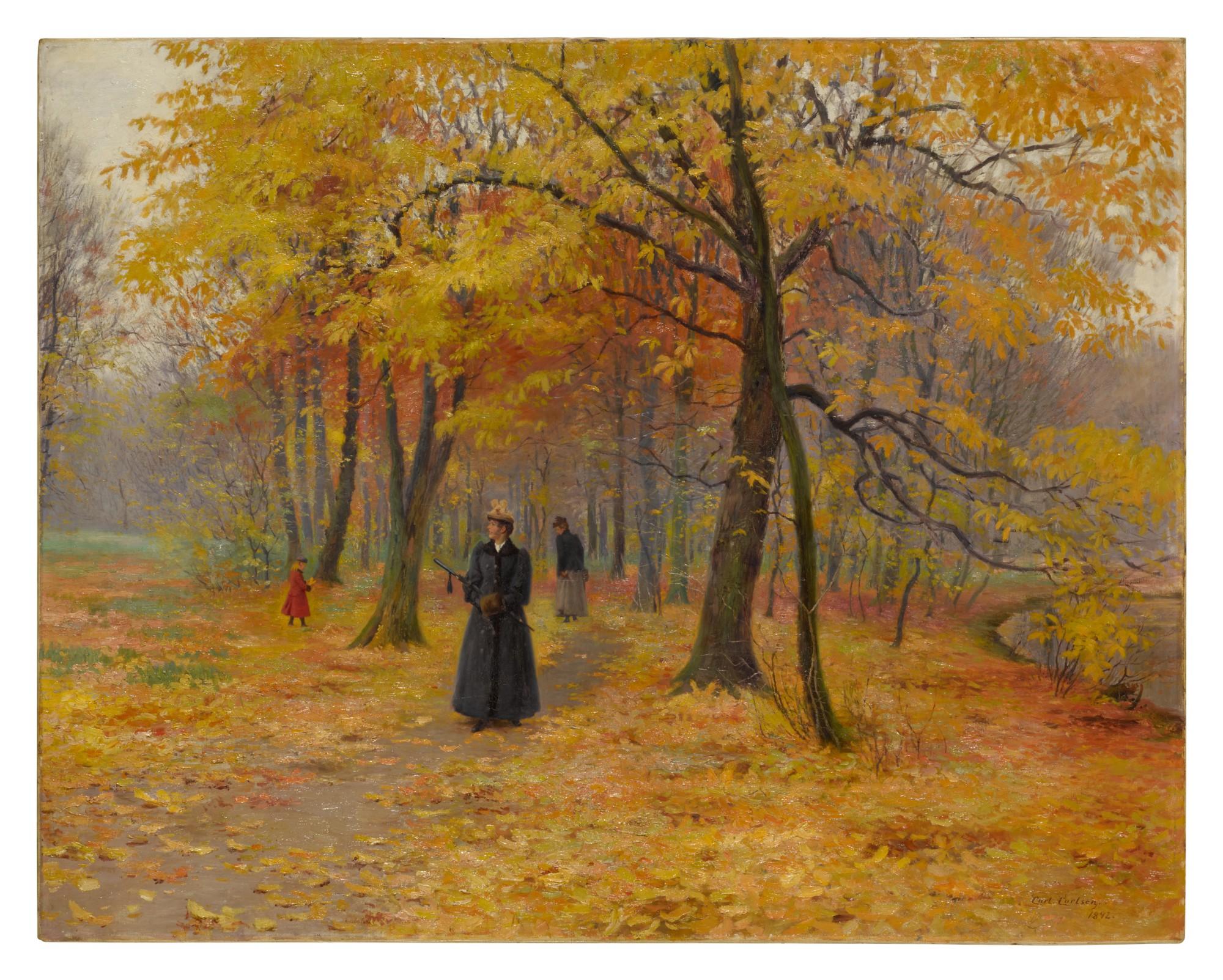 Carl Carlsen - A Forest Walk in Autumn
