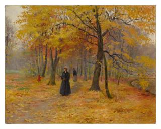 Carl Carlsen - A Forest Walk in Autumn