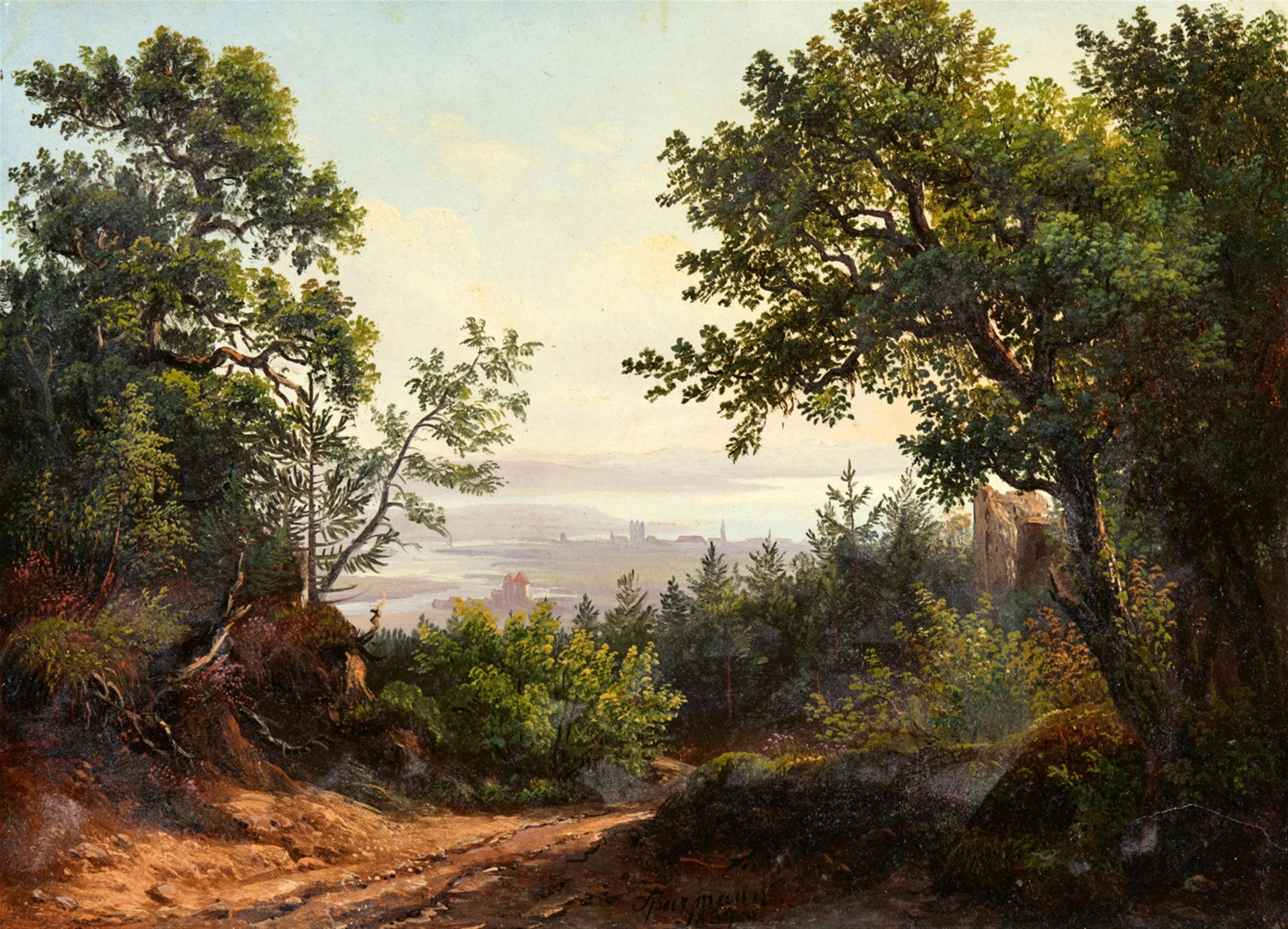 Carl Christian Sparmann - Blick auf Konstanz von der Schweiz aus