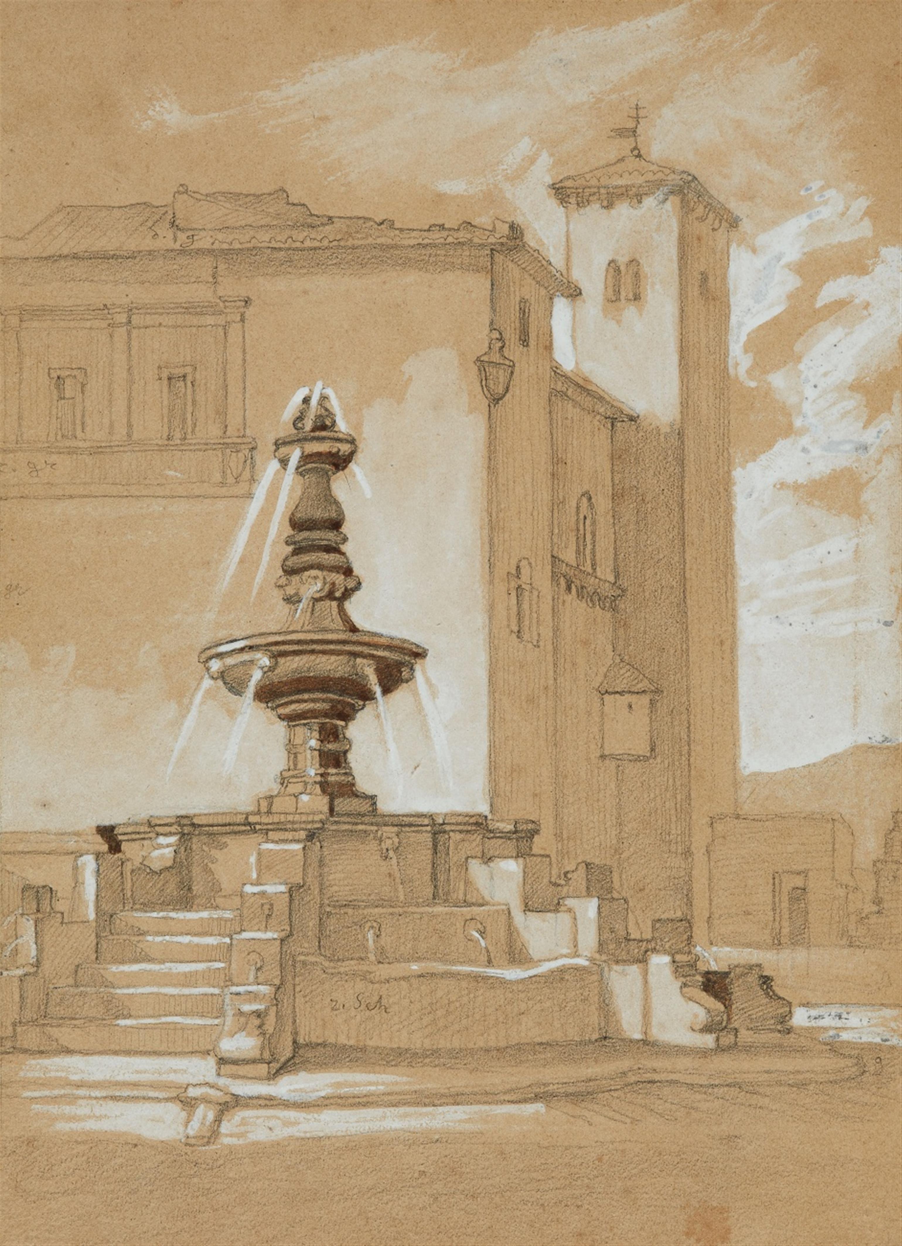 Carl Christian Vogel von Vogelstein - Wasserbrunnen in südlicher Stadt