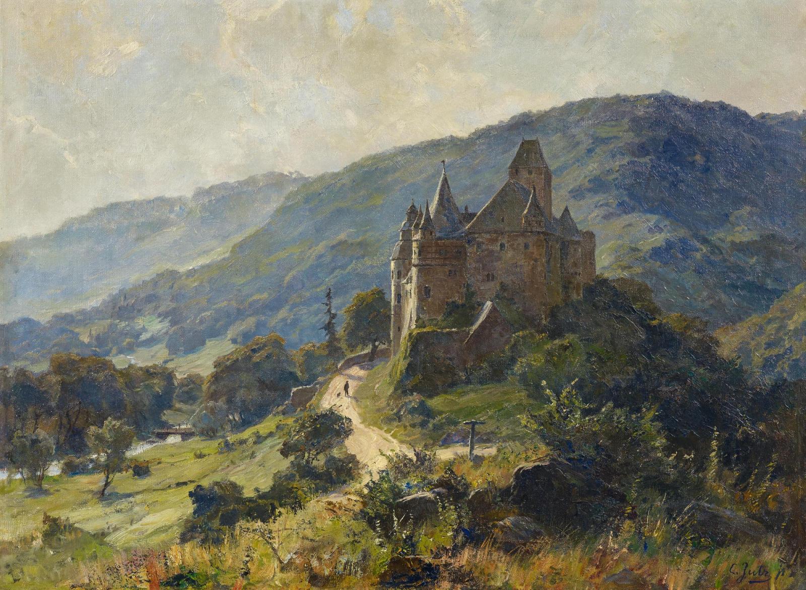 Carl d.J. Jutz - Blick auf Schloss Bürresheim in der Eifel