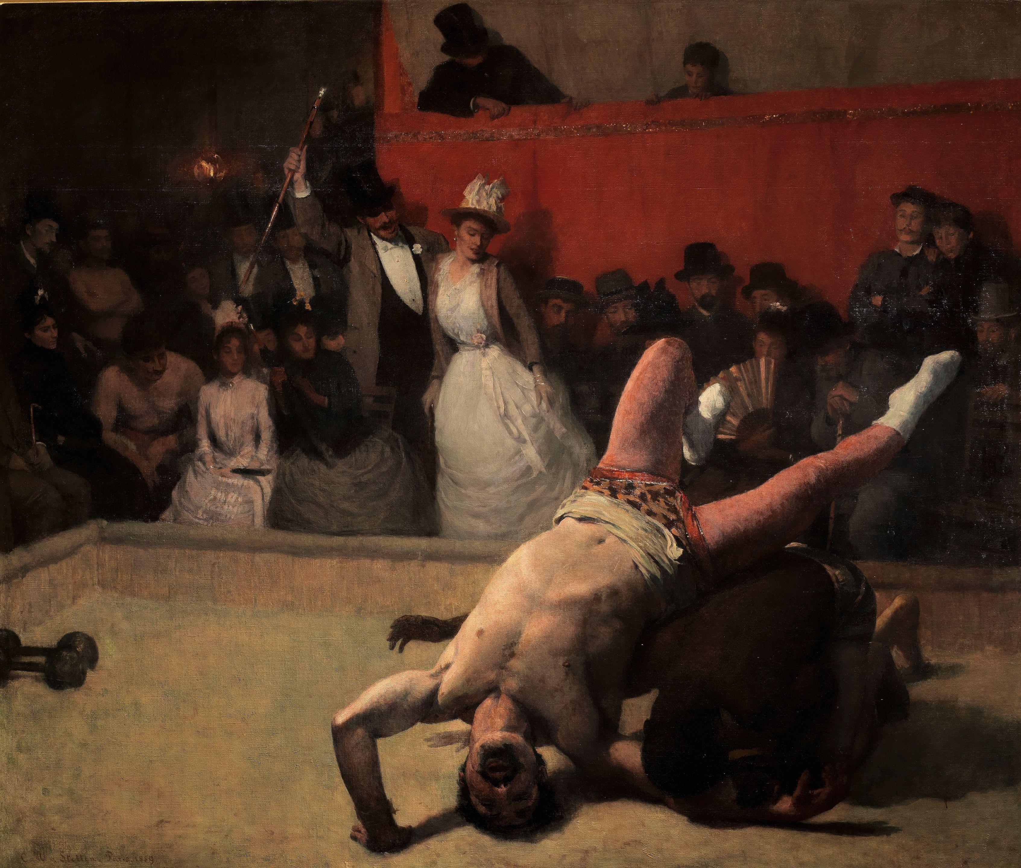 Carl Ernst Von Stetten - Les lutteurs - scène de la foire de Neuilly