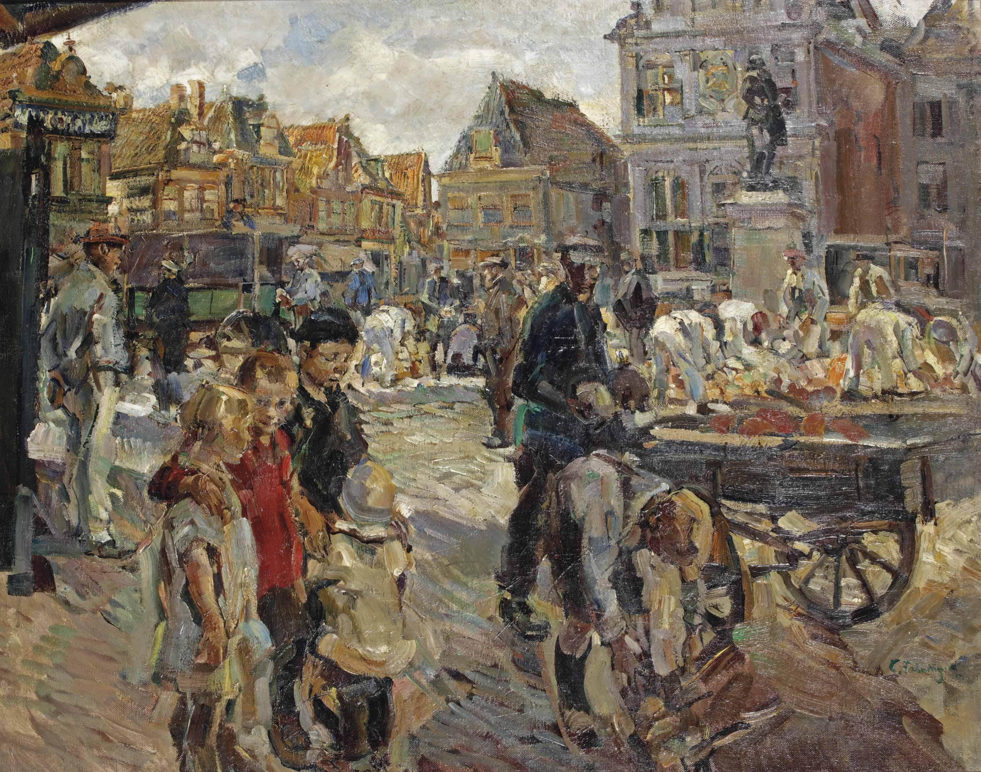Carl Fahringer - Market In Hoorn