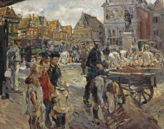 Carl Fahringer - Market In Hoorn