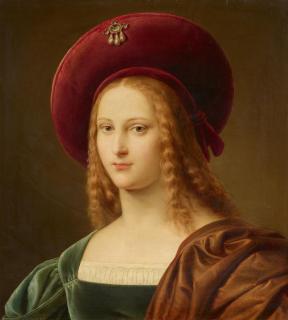 Carl Ferdinand Sohn - Bildnis einer jungen Römerin mit Samtbarett und Brosche