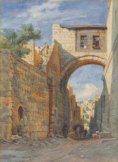 Carl Frederich Heinrich Werner - Street Scene In Jerusalem