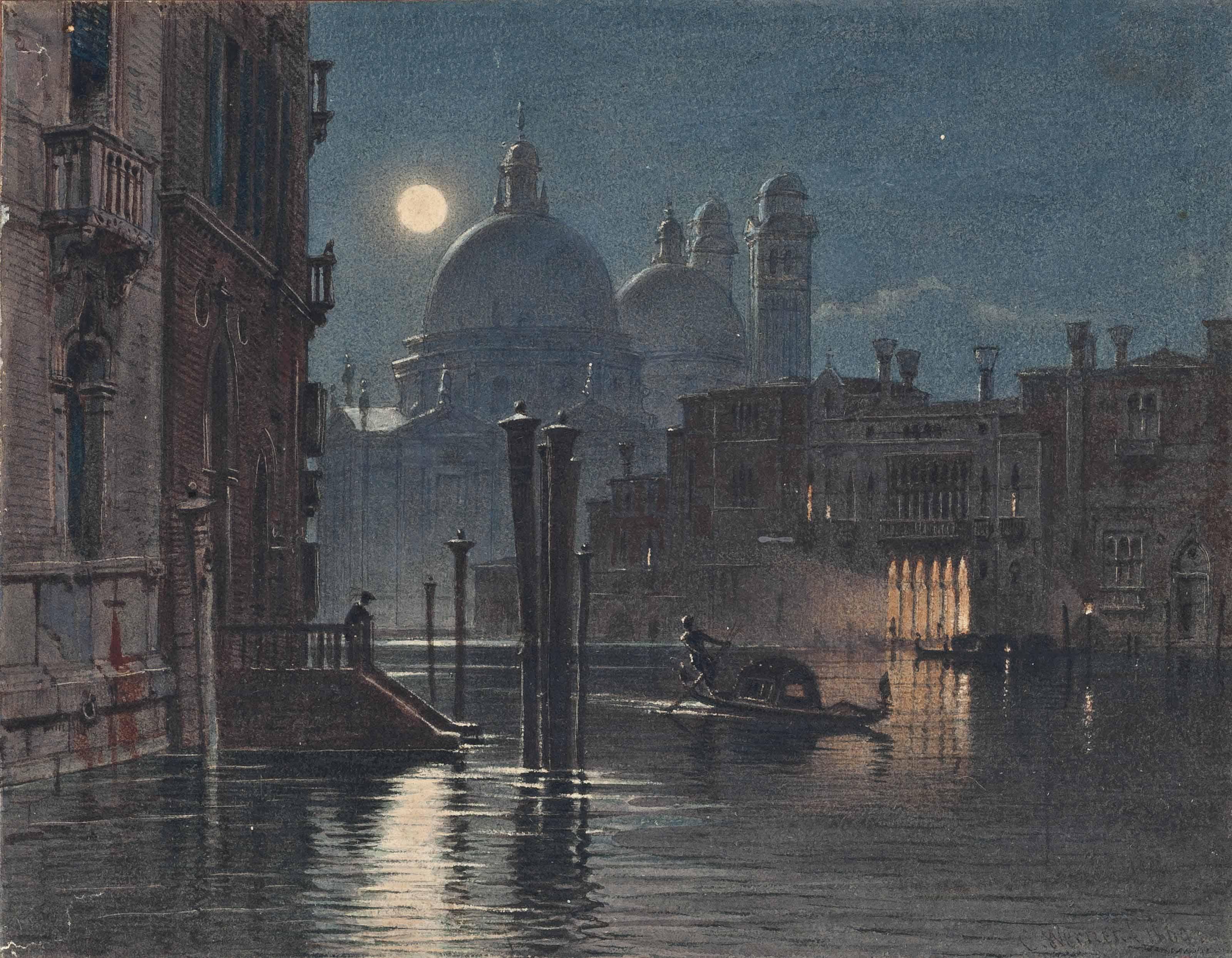 Carl Frederich Heinrich Werner - Venice Under Moonlight
