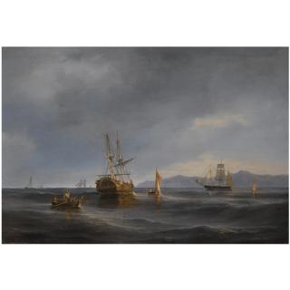 Carl Frederick Sørensen - Shipping In A Calm Off A Headland