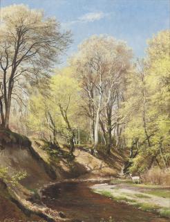 Carl Frederik Peder Aagaard - Deer at the bend of the river