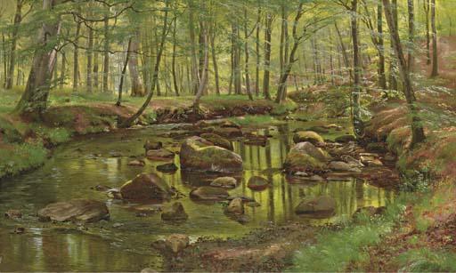 Carl Frederik Peder Aagaard - Mossy Rocks in a Stream
