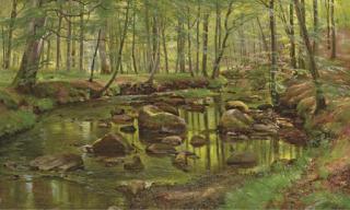 Carl Frederik Peder Aagaard - Mossy Rocks in a Stream