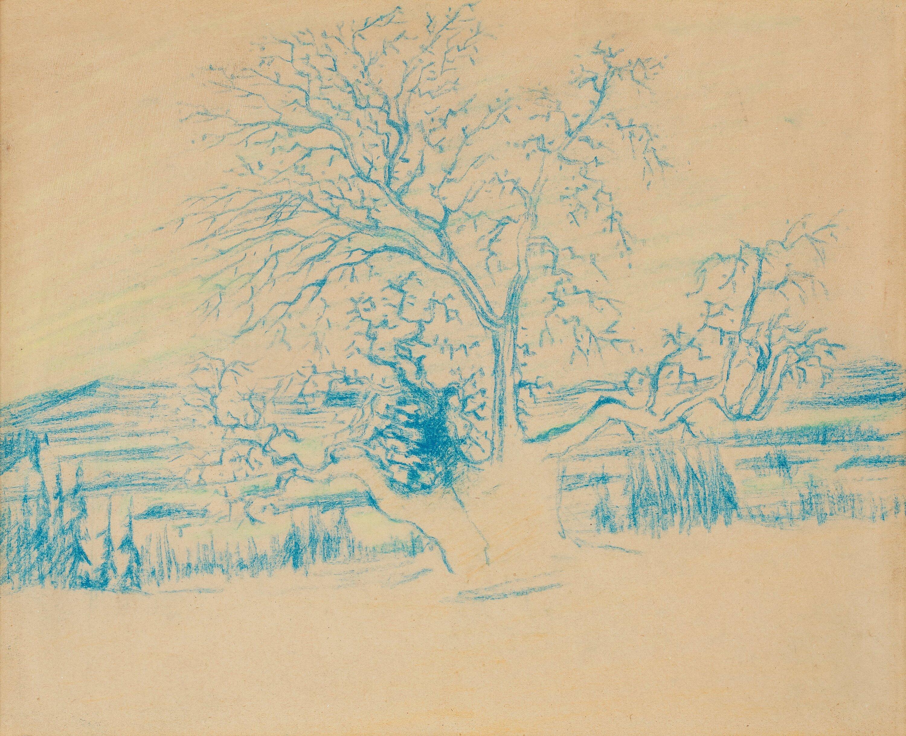 Carl Fredrik Hill - Landscape with a solitary tree