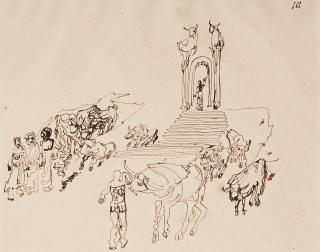 Carl Fredrik Hill - Temple with bulls