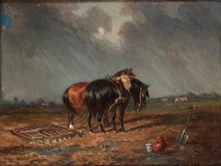 Carl Fredrik Kiörboe - Horses on the field