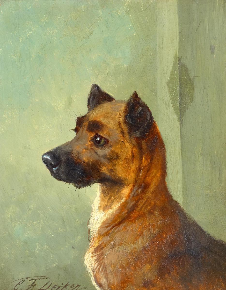 Carl Friedrich Deiker - Hundeportrait